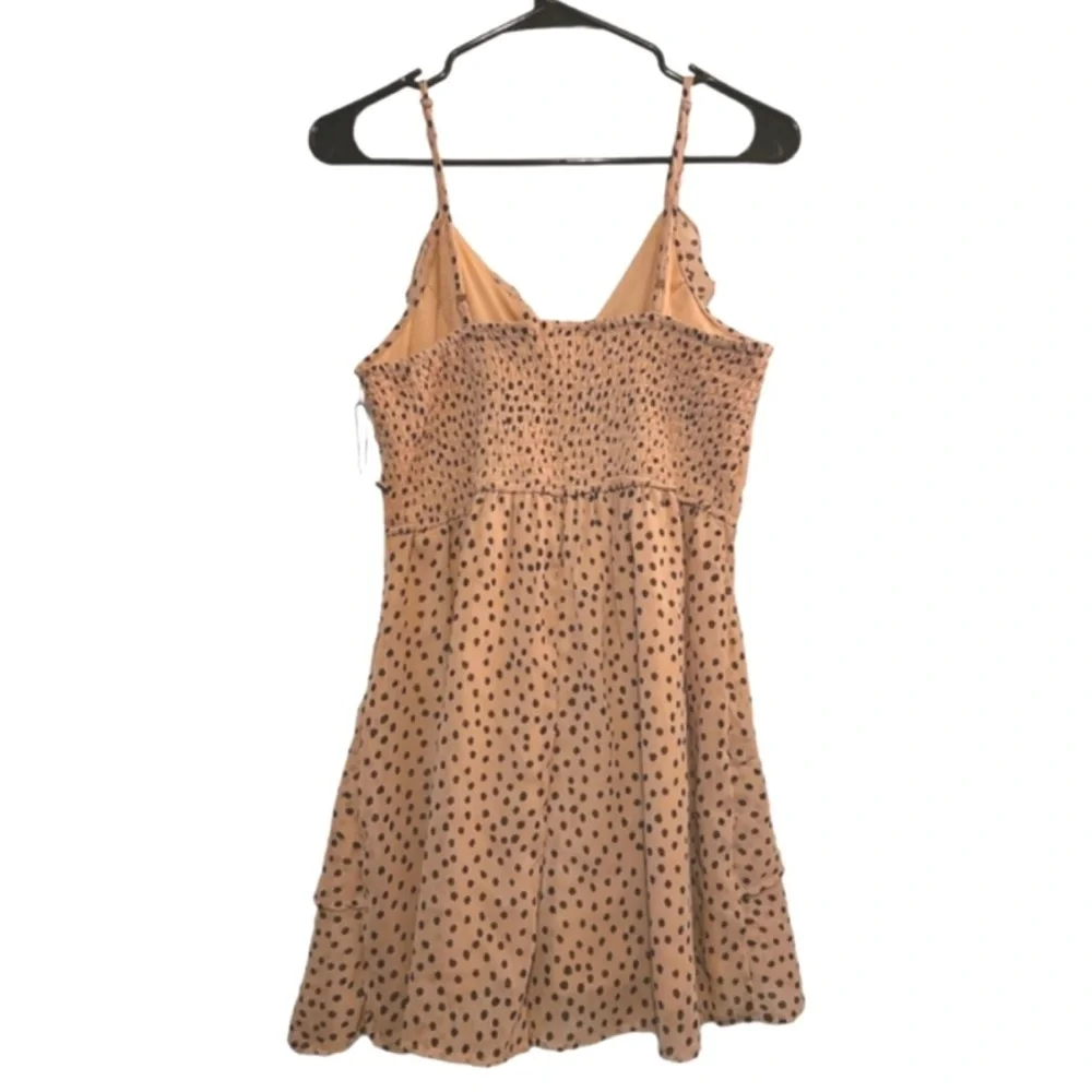 Japna Tan Colored Polka Dot Dress Romper size M Spring Summer - Picture 2 of 7